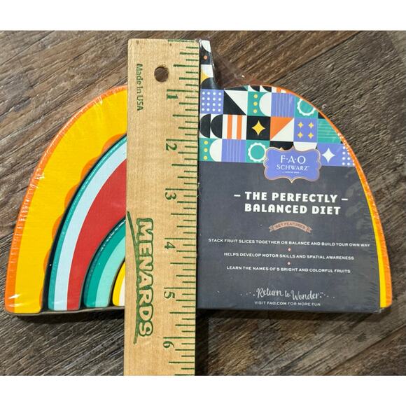 FAO Schwarz Fruit Stacker Wood Building Set, Montessori Toy, Nesting Puzzle NEW! - Picture 9 of 9